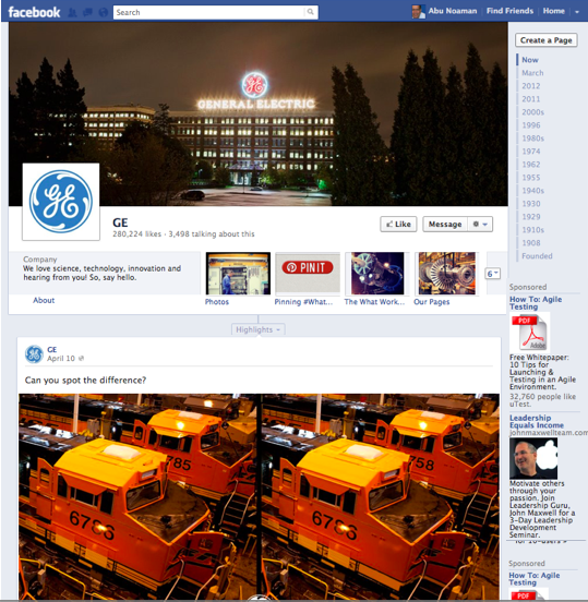 GE Facebook Page