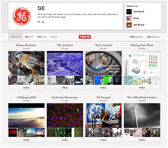 GE Pinterest Page