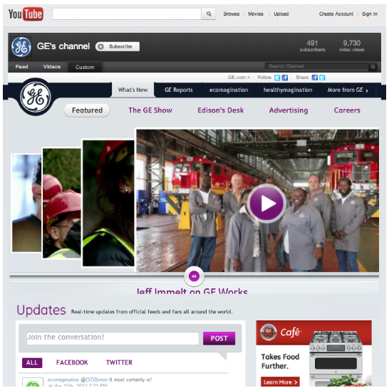GE YouTube Page
