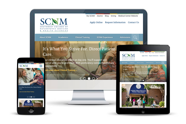 SCNM medical school responsive website redesign