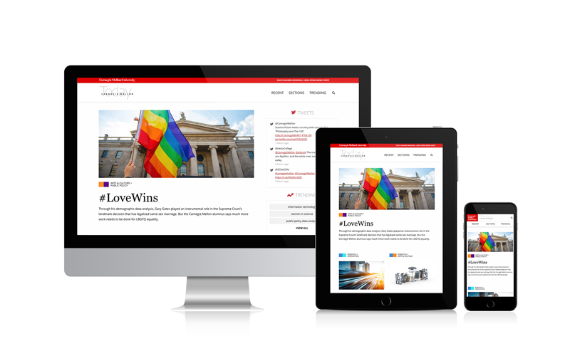 responsive university magazine website views