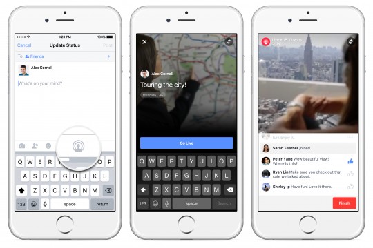 Facebook Live, available worldwide for both iOS & Android