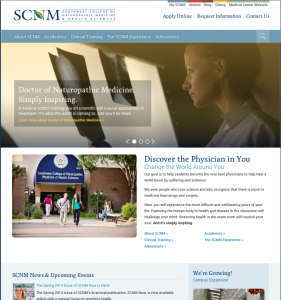 SCNM medical school website redesign