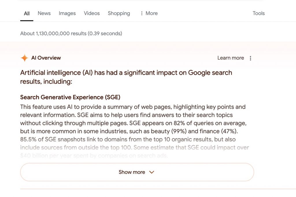 how ai is impacting seo search results page