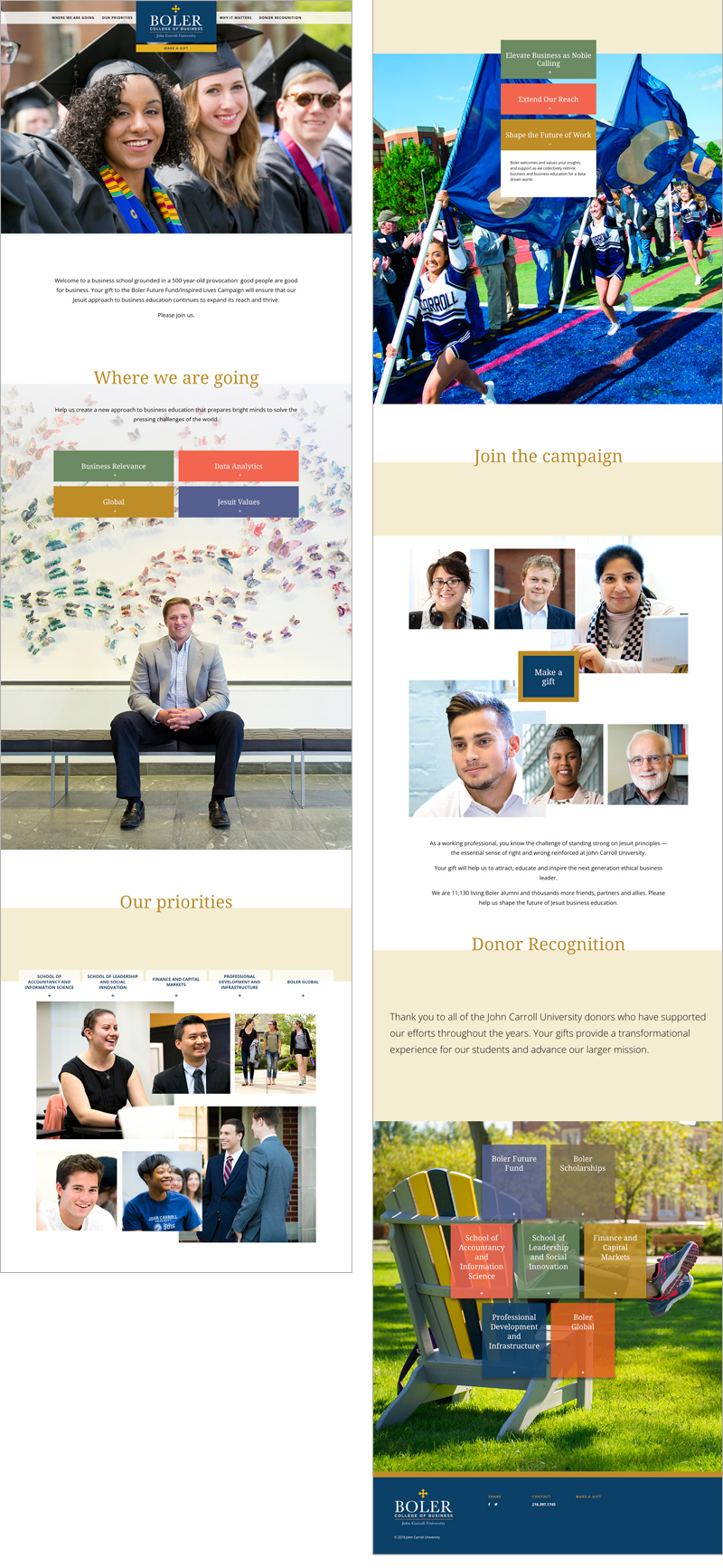 Capital Campaign Microsite Boler College of Business inspired Business