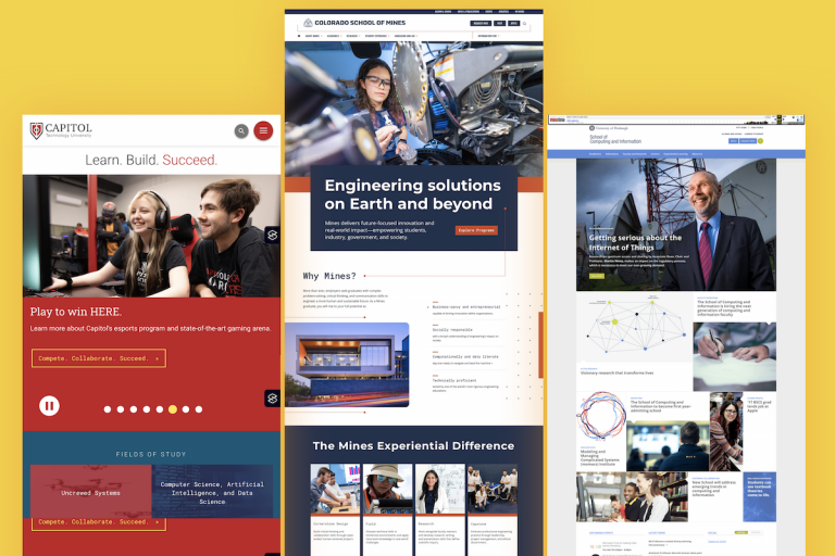 Website Design Agency for STEM Colleges Universities and Schools Sample Designs