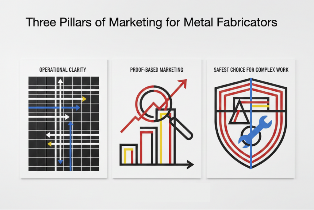How to Market Metal Fabricators With Three Pillars: Operational Clarity, Proof-based Marketing, Safest Choice for Complex Work