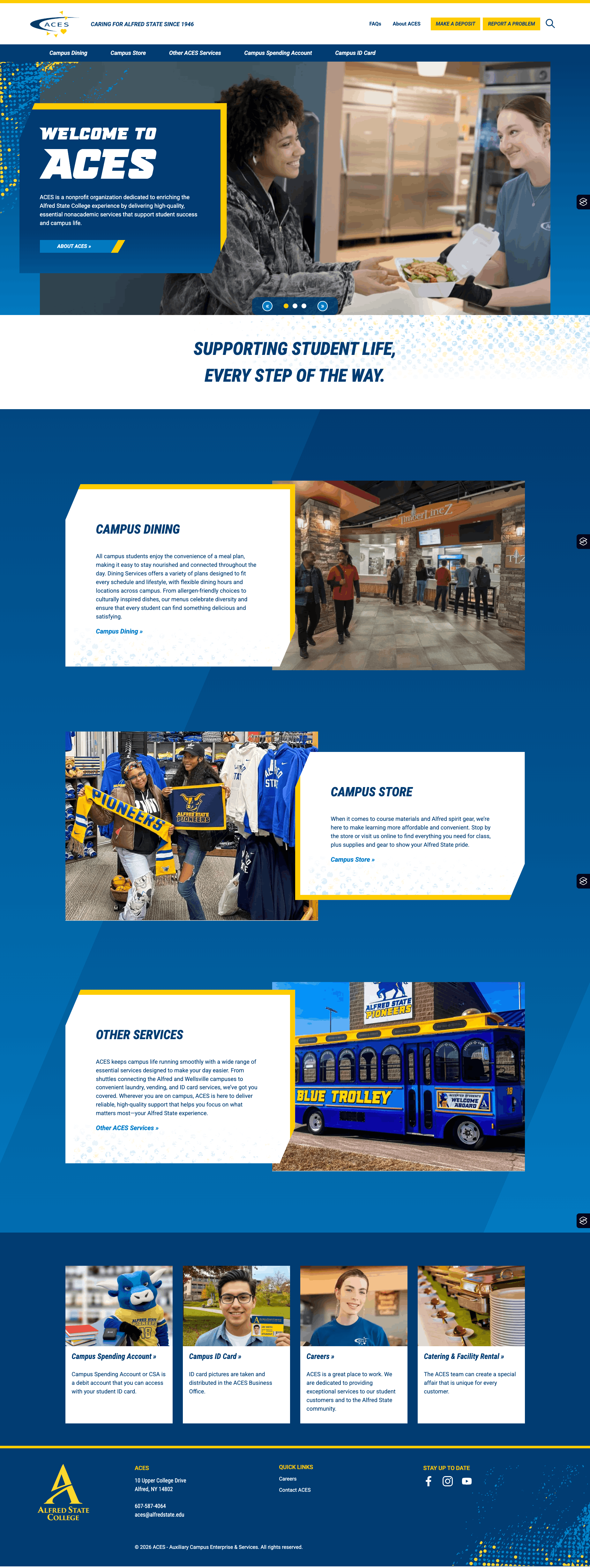 Alfred State College ACES - University Auxiliary Services - Homepage